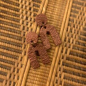 Handmade Clay Earrings Copper